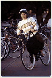 Lady on a bike
