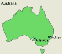 Sydney and Adelaide Australia