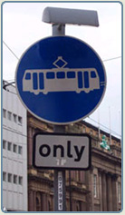 Light rail only sign