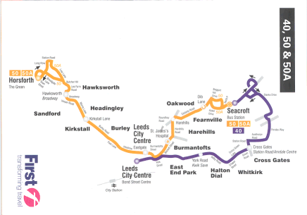 Map of route 40,50, 50A